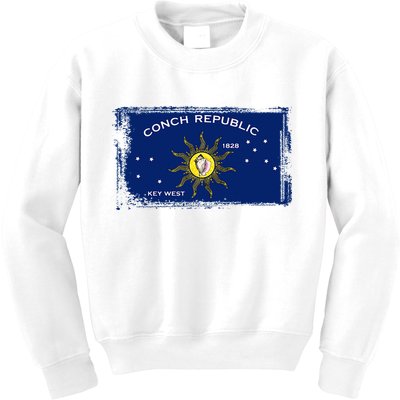 Flag Of Conch Republic Funny Key West Florida Kids Sweatshirt