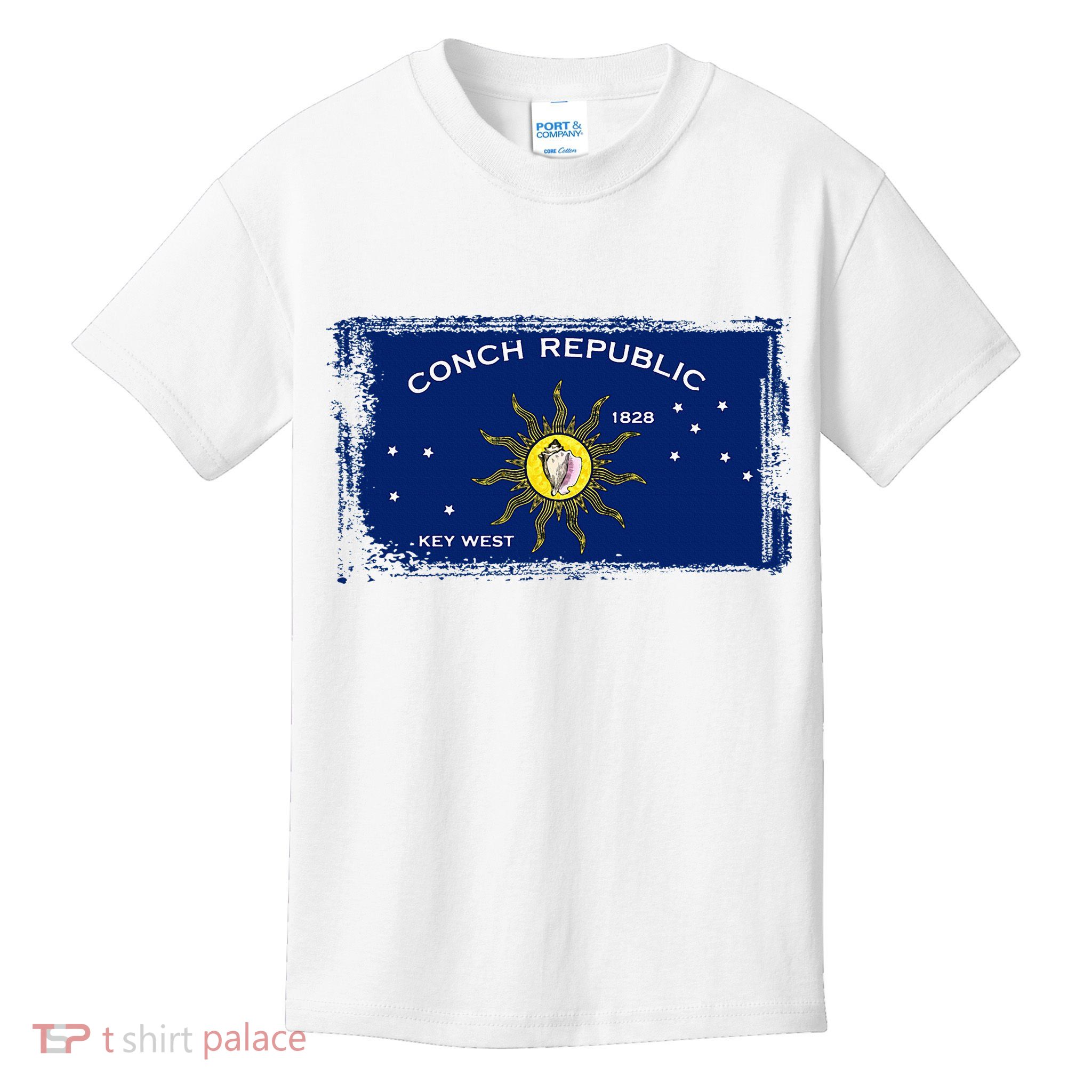Flag Of Conch Republic Funny Key West Florida Kids T-Shirt