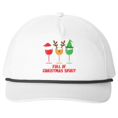 Full Of Christmas Spirit Funny Wine Ing Xmas Pajama Cool Gift Snapback Five-Panel Rope Hat