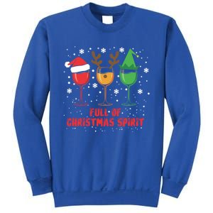 Full Of Christmas Spirit Funny Wine Ing Xmas Pajama Cool Gift Sweatshirt