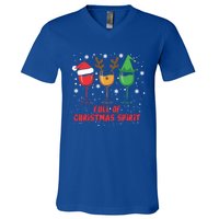 Full Of Christmas Spirit Funny Wine Ing Xmas Pajama Cool Gift V-Neck T-Shirt