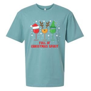 Full Of Christmas Spirit Funny Wine Ing Xmas Pajama Cool Gift Sueded Cloud Jersey T-Shirt