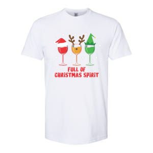 Full Of Christmas Spirit Funny Wine Ing Xmas Pajama Cool Gift Softstyle CVC T-Shirt