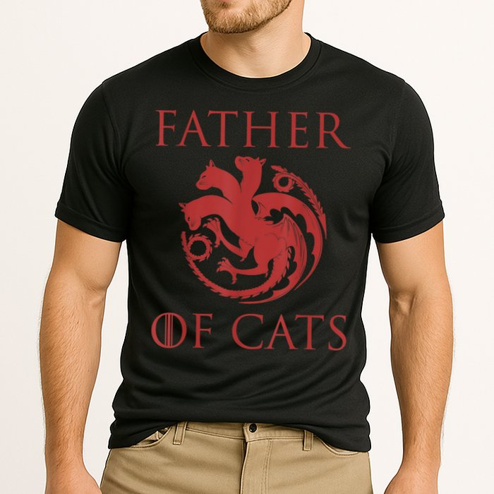 Father Of Cats Funny Cat Lover Kitten Dad Kitty Cooling Performance Crew T-Shirt