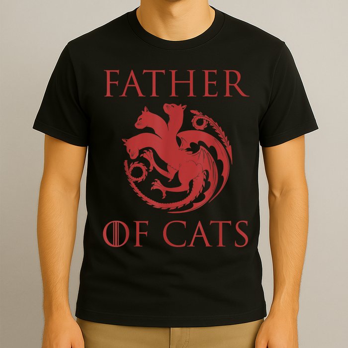 Father Of Cats Funny Cat Lover Kitten Dad Kitty T-Shirt