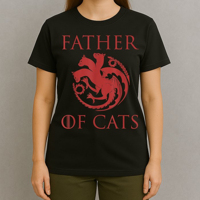 Father Of Cats Funny Cat Lover Kitten Dad Kitty T-Shirt