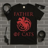 Father Of Cats Funny Cat Lover Kitten Dad Kitty T-Shirt