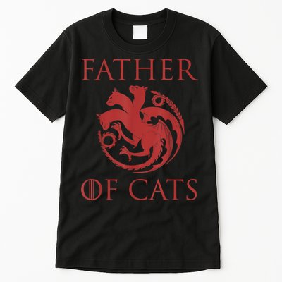 Father Of Cats Funny Cat Lover Kitten Dad Kitty Tall T-Shirt