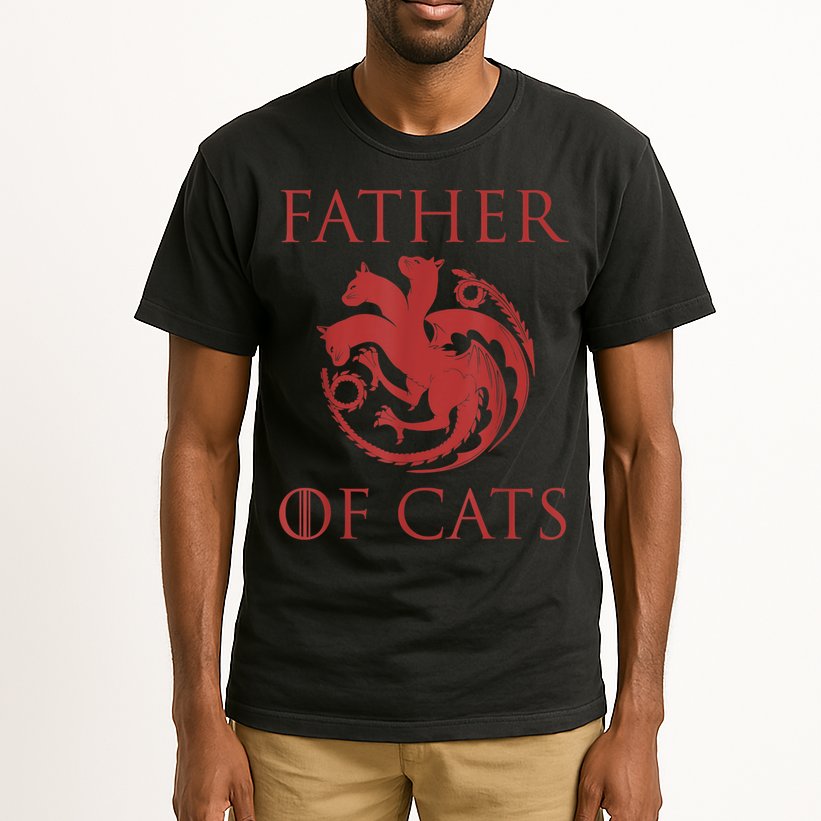 Father Of Cats Funny Cat Lover Kitten Dad Kitty Tall T-Shirt