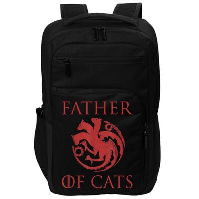 Father Of Cats Funny Cat Lover Kitten Dad Kitty Impact Tech Backpack
