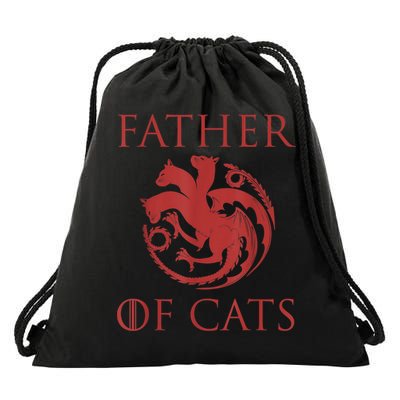 Father Of Cats Funny Cat Lover Kitten Dad Kitty Drawstring Bag