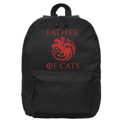 Father Of Cats Funny Cat Lover Kitten Dad Kitty 16 in Basic Backpack