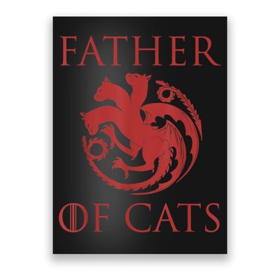 Father Of Cats Funny Cat Lover Kitten Dad Kitty Poster
