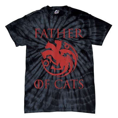 Father Of Cats Funny Cat Lover Kitten Dad Kitty Tie-Dye T-Shirt