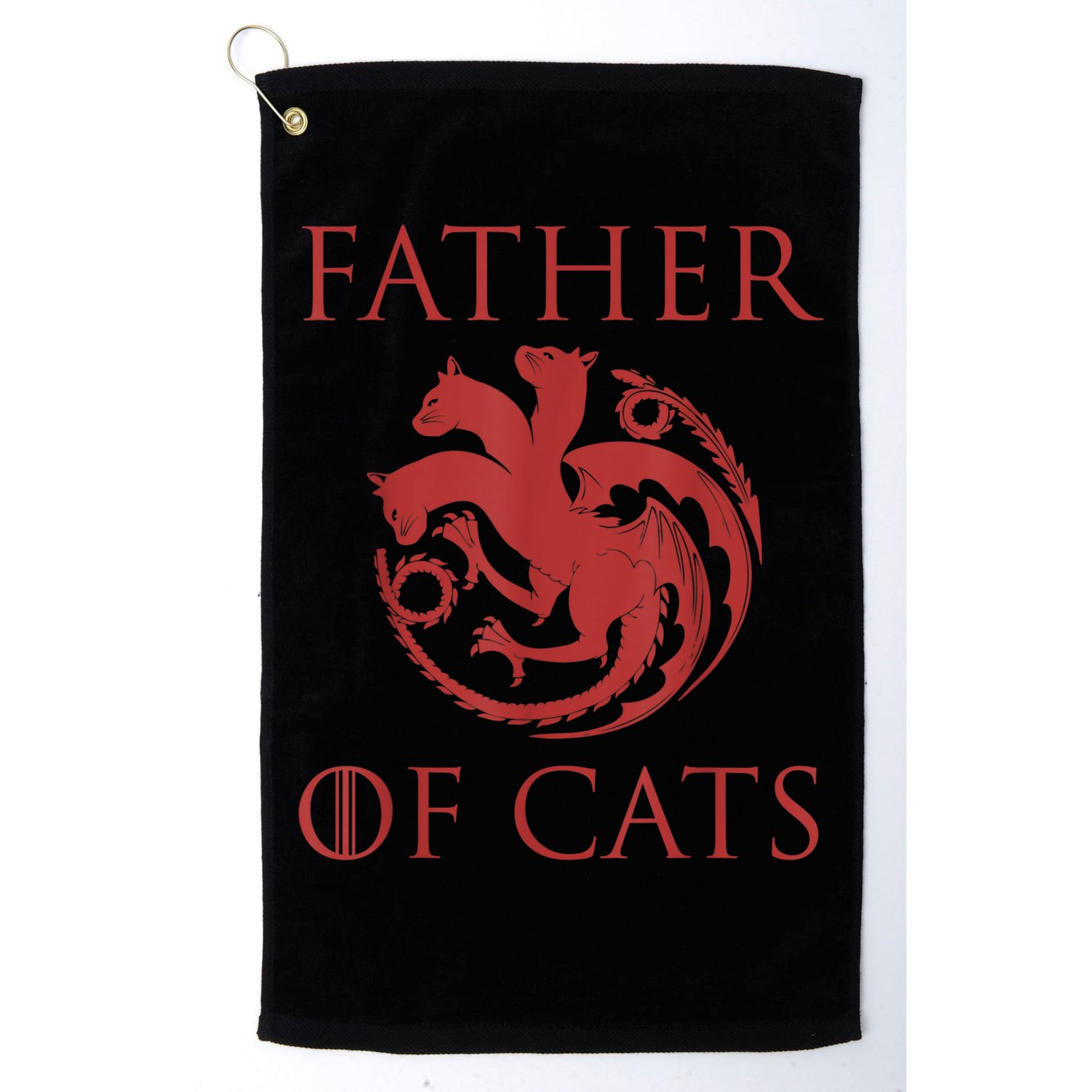 Father Of Cats Funny Cat Lover Kitten Dad Kitty Golf Towel
