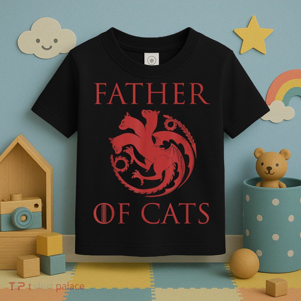 Father Of Cats Funny Cat Lover Kitten Dad Kitty Toddler T-Shirt