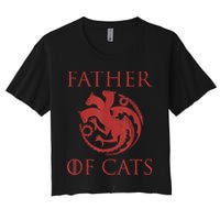 Father Of Cats Funny Cat Lover Kitten Dad Kitty Women's Crop Top Tee