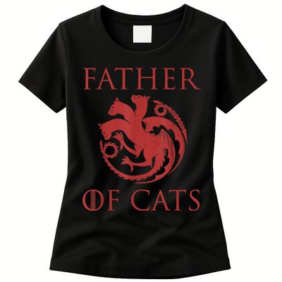 Father Of Cats Funny Cat Lover Kitten Dad Kitty Womens T-Shirt