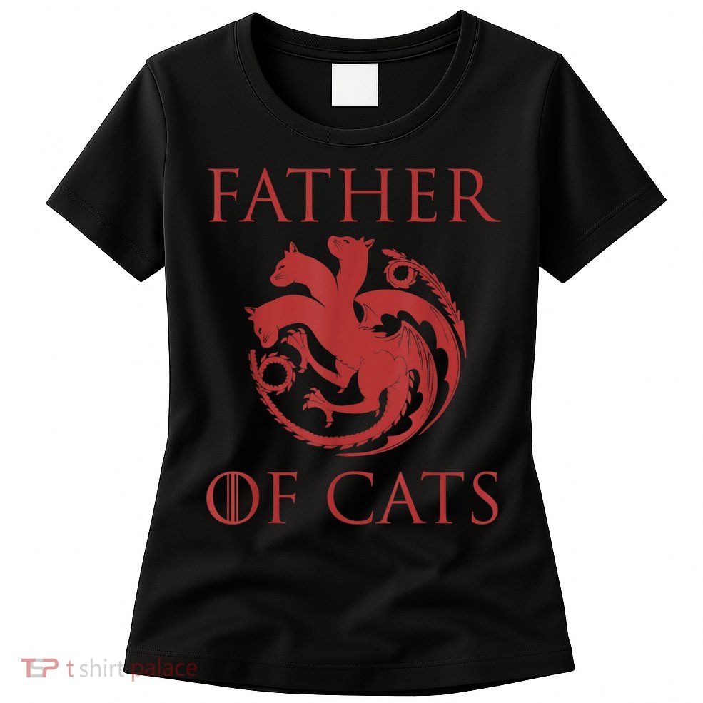 Father Of Cats Funny Cat Lover Kitten Dad Kitty Womens T-Shirt