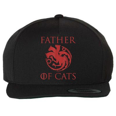 Father Of Cats Funny Cat Lover Kitten Dad Kitty Wool Snapback Cap