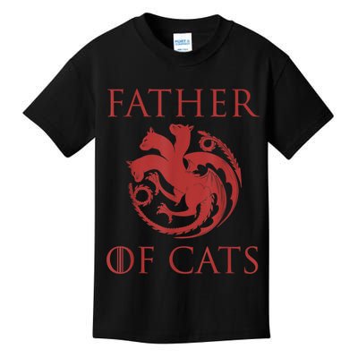 Father Of Cats Funny Cat Lover Kitten Dad Kitty Kids T-Shirt