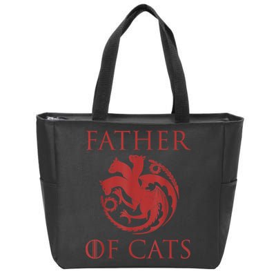 Father Of Cats Funny Cat Lover Kitten Dad Kitty Zip Tote Bag