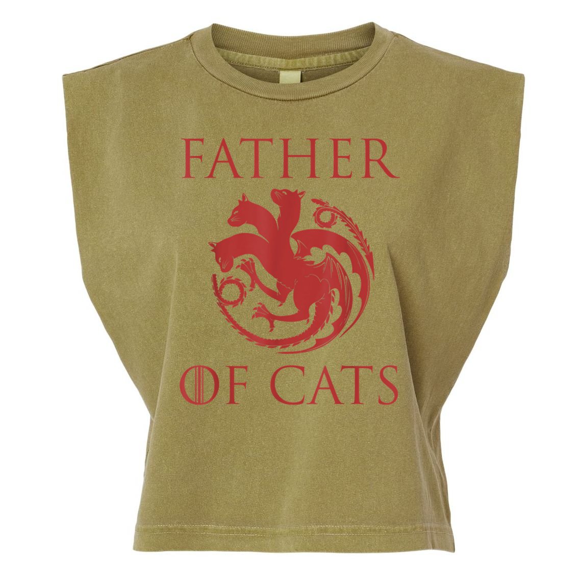 Father Of Cats Funny Cat Lover Kitten Dad Kitty Garment-Dyed Women's Muscle Tee