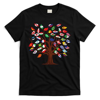 Flags of Countries of the World international flag tree T-Shirt