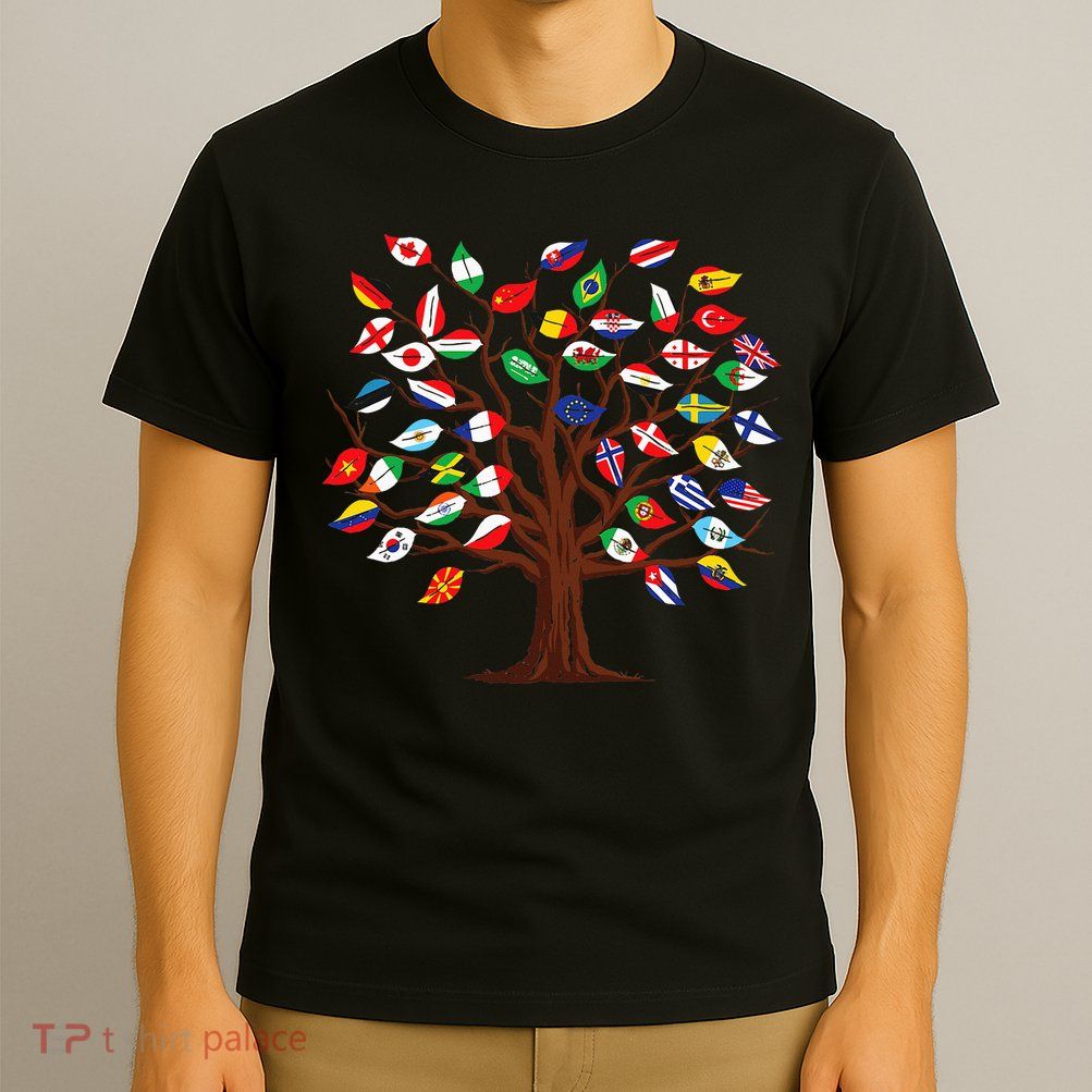 Flags of Countries of the World international flag tree T-Shirt