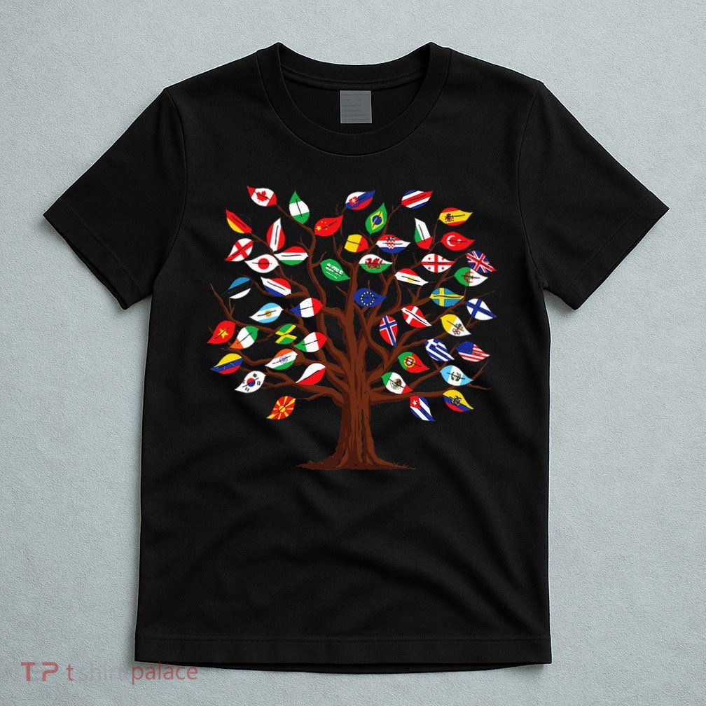 Flags of Countries of the World international flag tree T-Shirt