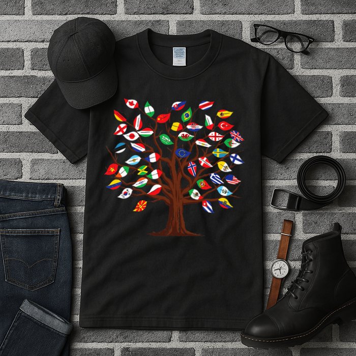Flags of Countries of the World international flag tree Tall T-Shirt