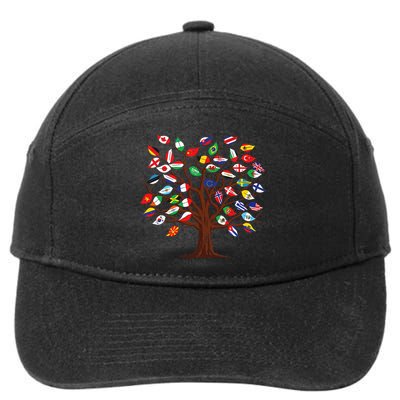Flags of Countries of the World international flag tree 7-Panel Snapback Hat