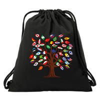 Flags of Countries of the World international flag tree Drawstring Bag