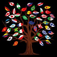 Flags of Countries of the World international flag tree Drawstring Bag