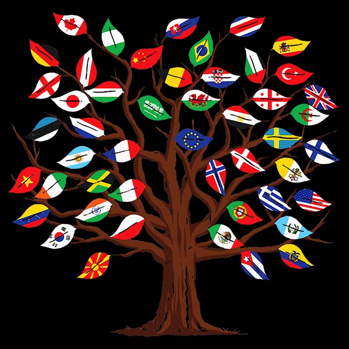 Flags of Countries of the World international flag tree Drawstring Bag