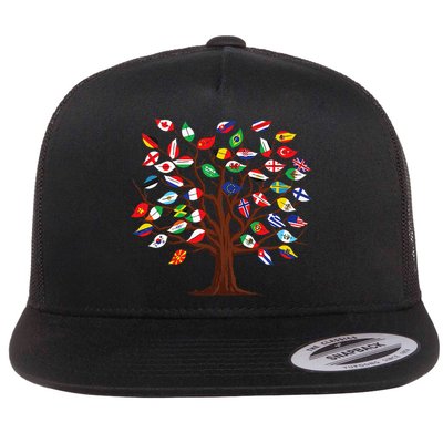 Flags of Countries of the World international flag tree Flatbill Hat