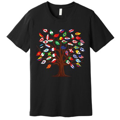 Flags of Countries of the World international flag tree Premium T-Shirt
