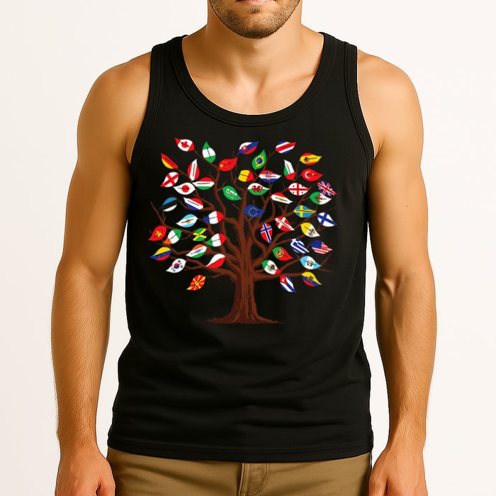 Flags of Countries of the World international flag tree Tank Top