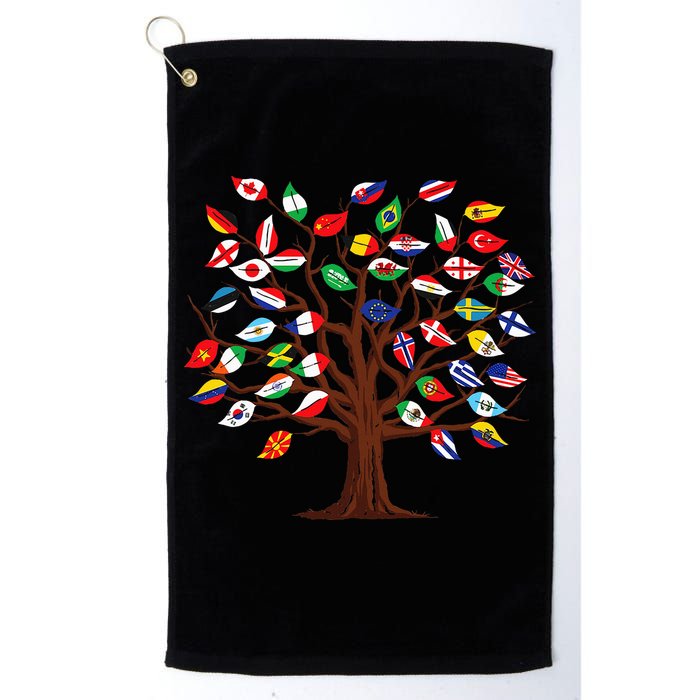 Flags of Countries of the World international flag tree Golf Towel