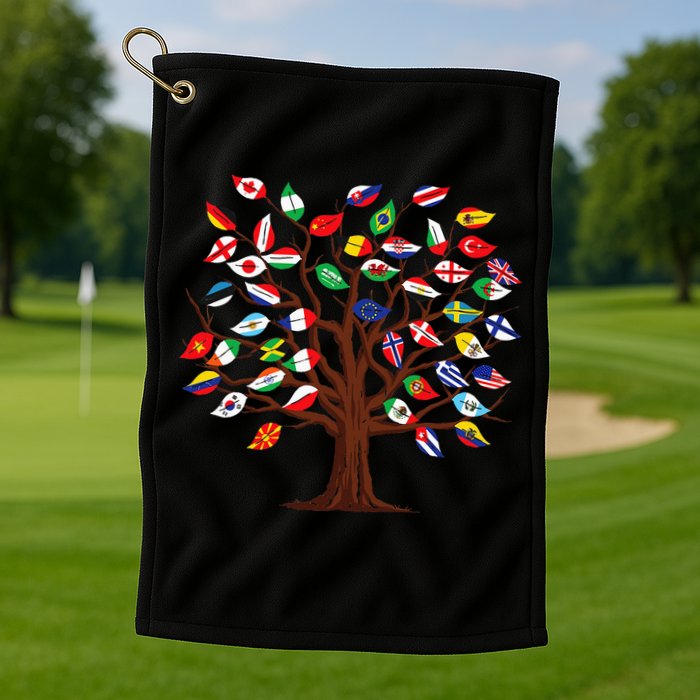 Flags of Countries of the World international flag tree Golf Towel