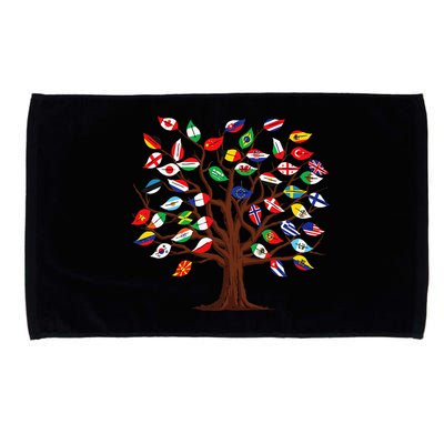 Flags of Countries of the World international flag tree Microfiber Hand Towel