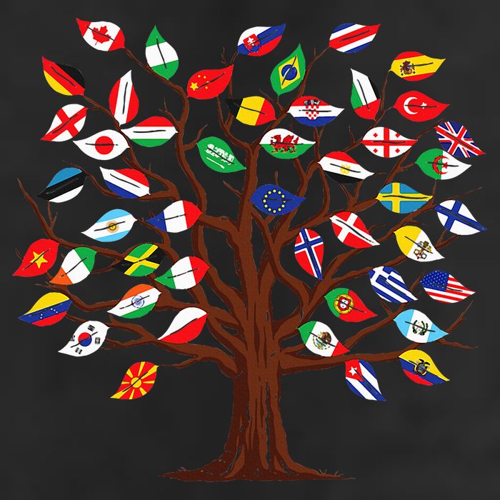 Flags of Countries of the World international flag tree Microfiber Hand Towel