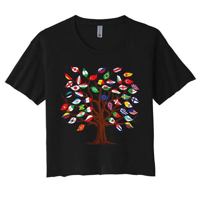 Flags of Countries of the World international flag tree Crop Top