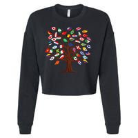 Flags of Countries of the World international flag tree Cropped Pullover Crew