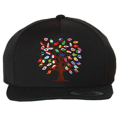 Flags of Countries of the World international flag tree Wool Snapback Cap