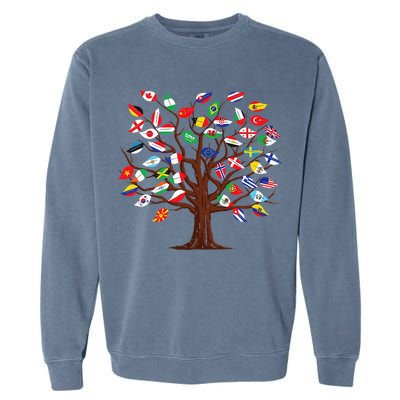 Flags of Countries of the World international flag tree Garment-Dyed Sweatshirt