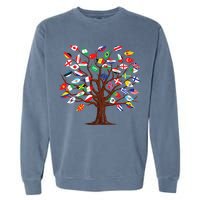 Flags of Countries of the World international flag tree Garment-Dyed Sweatshirt
