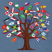 Flags of Countries of the World international flag tree Garment-Dyed Sweatshirt