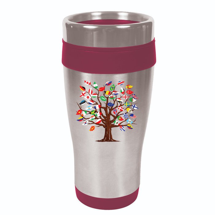 Flags of Countries of the World international flag tree 16oz Travel Tumbler