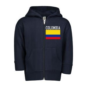 Flag Of Colombia Sports Athletics Left Side Toddler Zip Fleece Hoodie